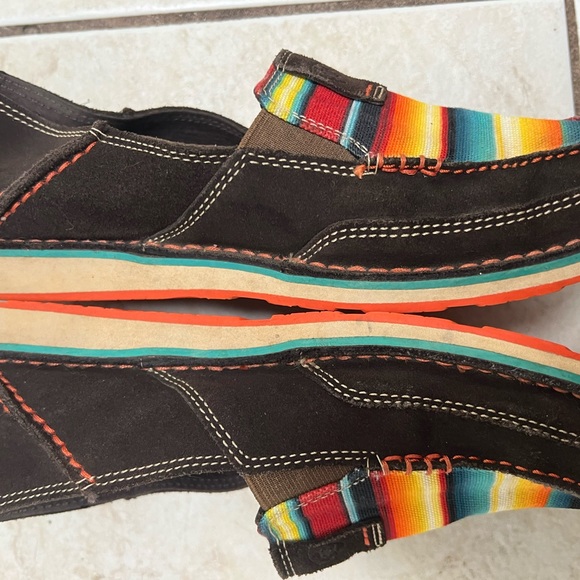 Ariat Serape Stripe Chocolate Brown Leather Cruisers - Picture 2 of 5
